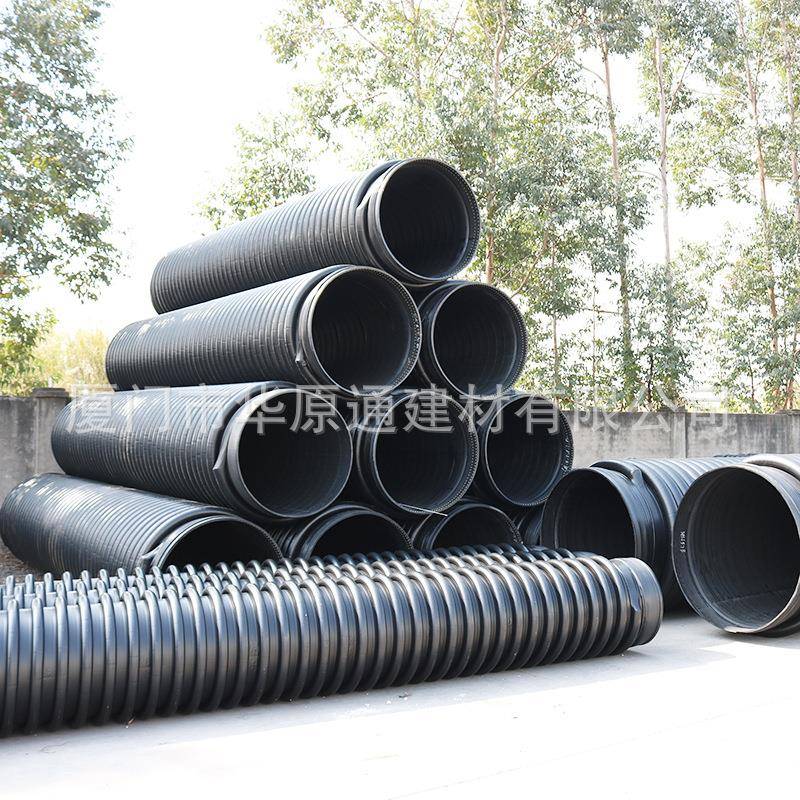 克拉管大口径排水管HDPE缠绕增强结构壁B型管黑色全新料缠绕管