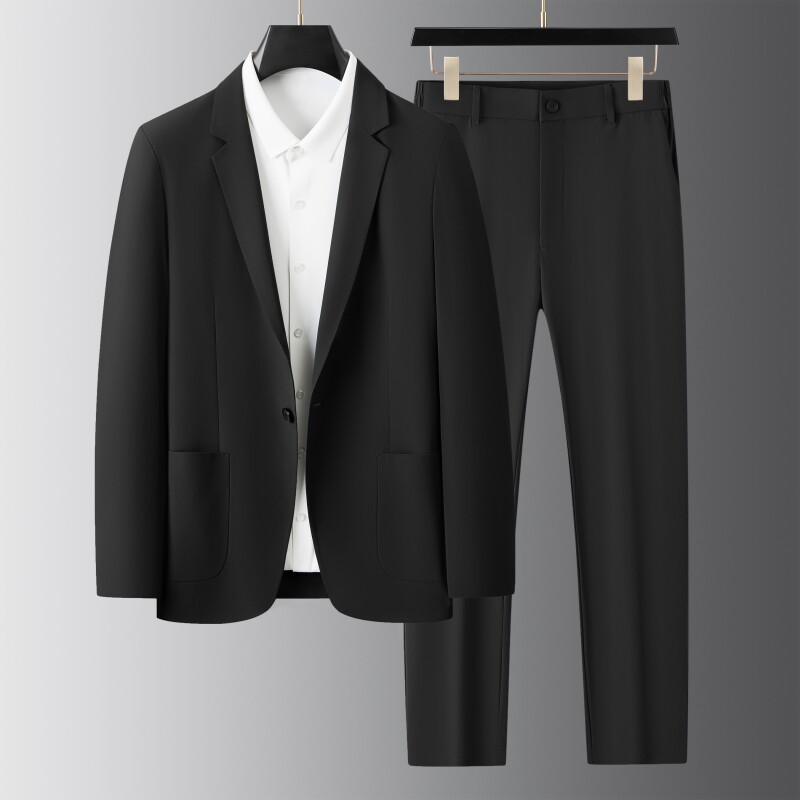 夏季薄款西装免烫礼服西服套装男