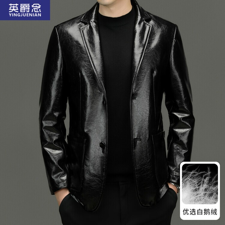 意大利高端油蜡绵羊皮真皮皮衣男