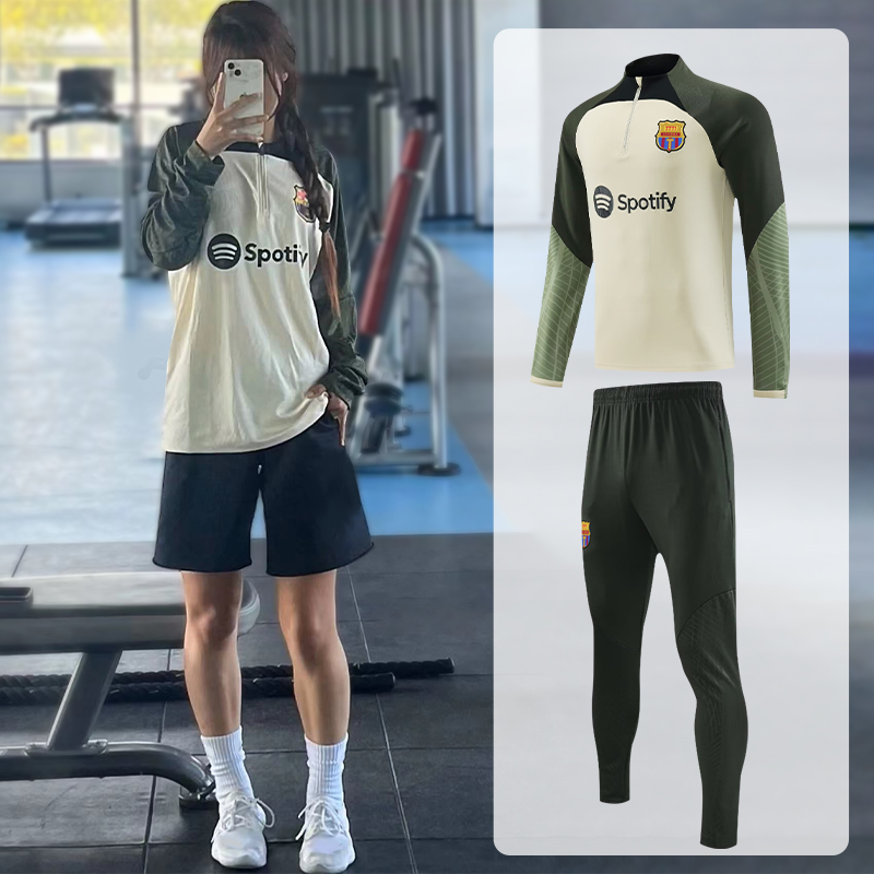 巴萨训练服长袖塞罗那足球