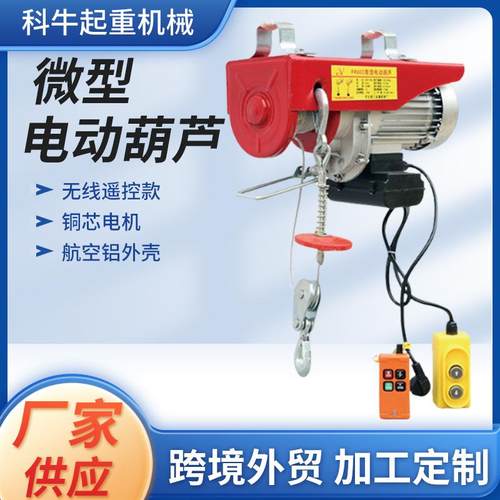 电动葫芦微型卷扬机家用220v遥控钢丝绳提升机起重电动葫芦