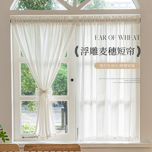 不透人纱帘免打孔安装