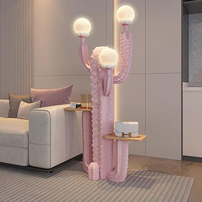 仙人掌开花大型落地摆件客厅沙发旁托盘收纳玄关卧室衣帽架装饰品