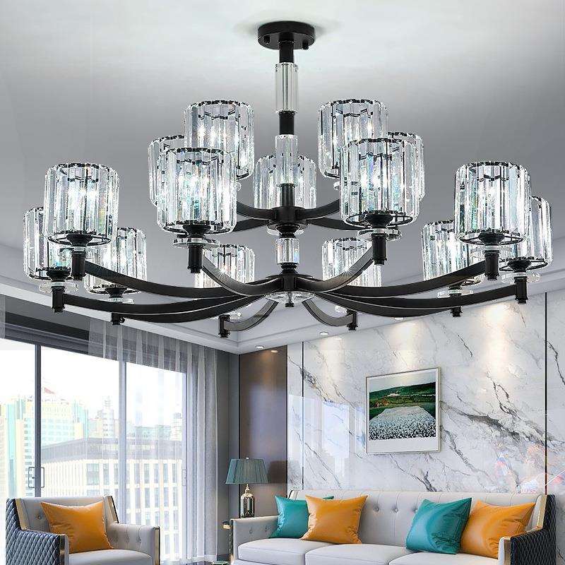 水晶客厅吊灯北欧轻奢灯具现代简约大厅大灯大气餐厅卧室中山灯具