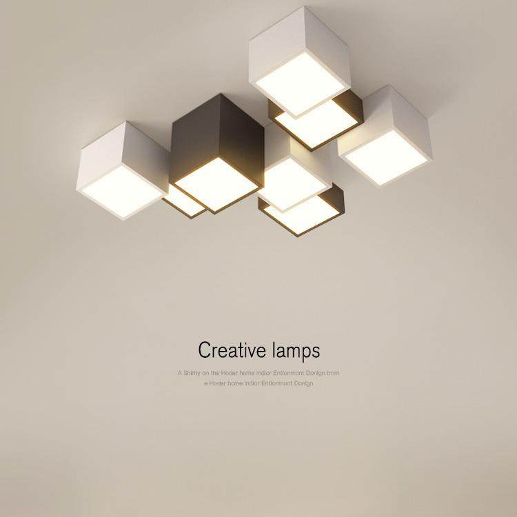 客厅灯创意黑白盒子灯方形吸顶灯简约现代大气卧室灯家用无主灯具,电子元器件市场,集成电路（IC）,淘宝优惠券,粉丝福利购,淘宝优惠卷