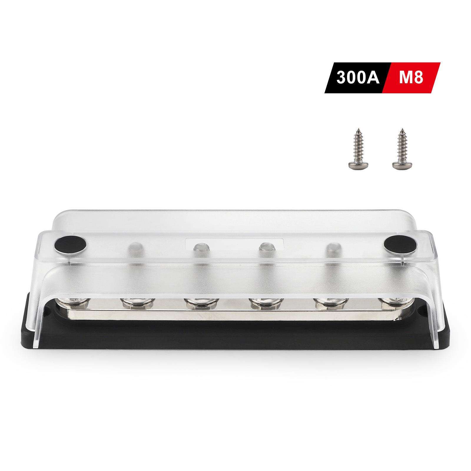 房车游艇6路黑色直流汇流排M8螺柱 汽车配件尼龙阻燃底座汇线排