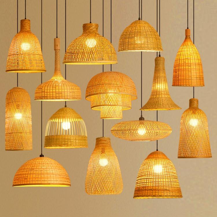 东南亚竹艺灯具榻榻米日式餐厅卡座吧台灯竹编吊灯民宿火锅店餐饮