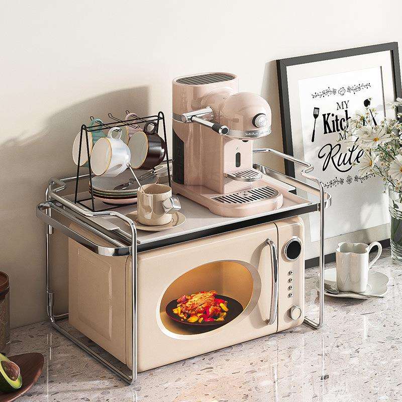 厨房微波炉烤箱置物架台桌面支架分层电饭锅煲桌面收纳架盛卿