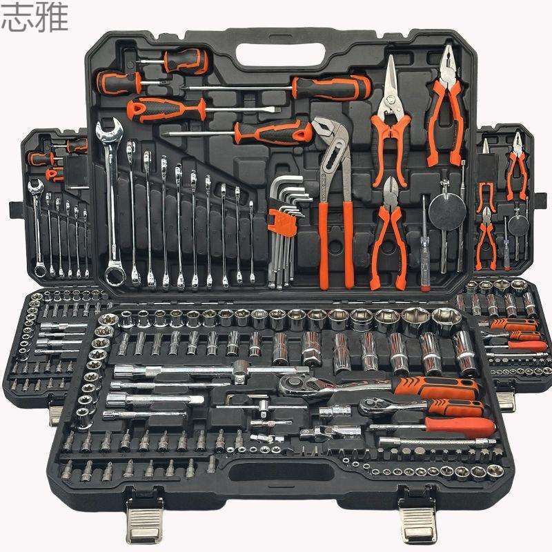 汽修套装机修扳手套筒组合箱汽车维修多功能工具全套