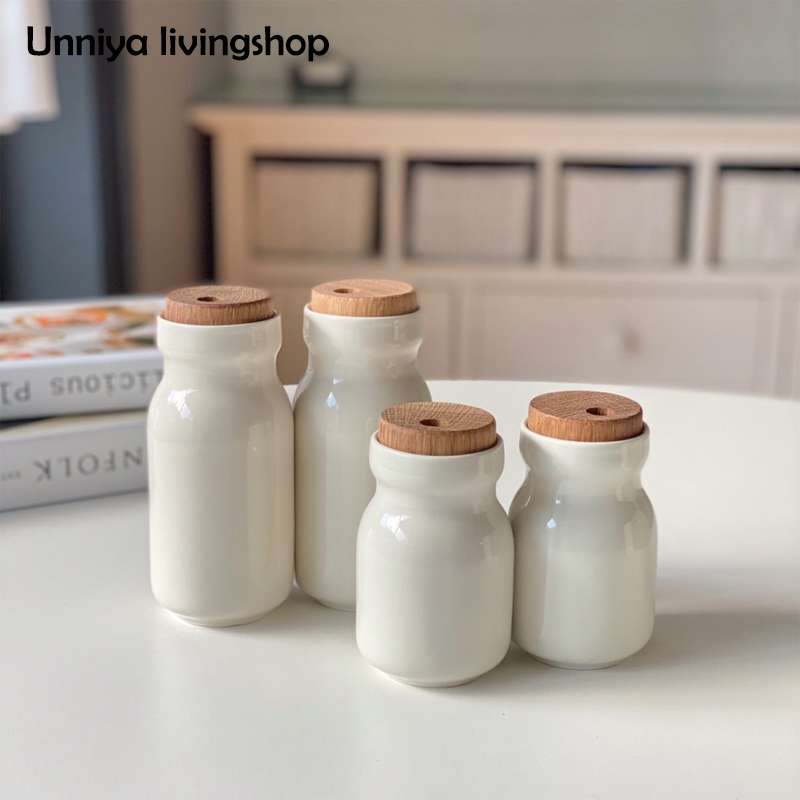 现货韩国进口陶瓷调料罐厨房盐罐调味罐tackaon密封防潮调料盒罐