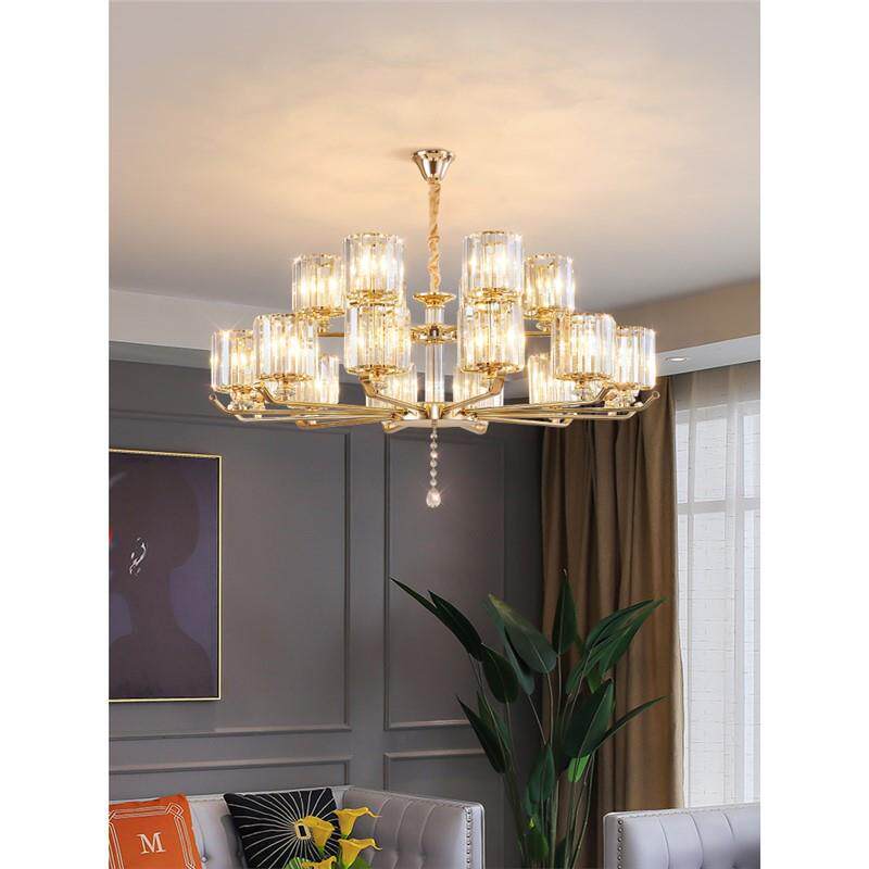 轻奢水晶灯客厅吊灯2024年新款现代奢华大气餐厅卧室吸吊两用灯具