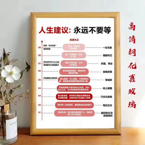人生建议不要等玻璃相框