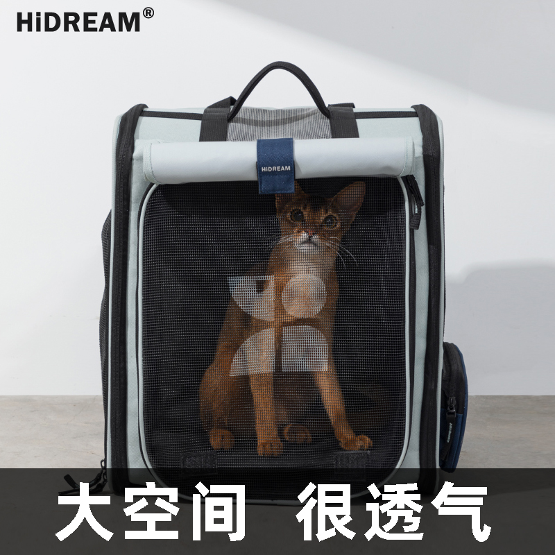 猫包外出便携大容量两只太空舱双肩包手提帆布透气装宠物狗狗背包