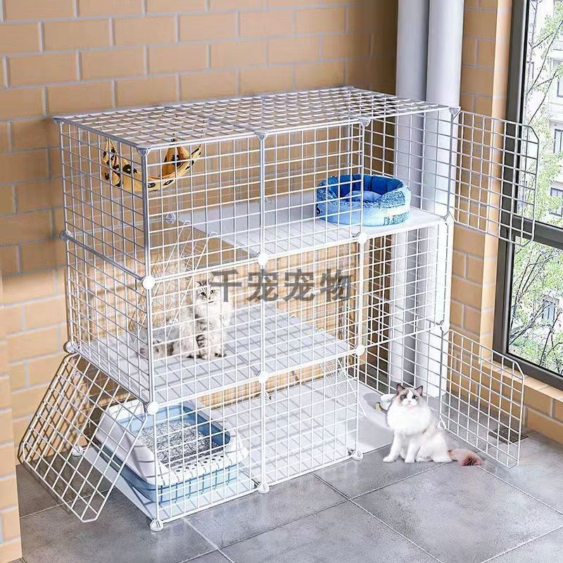 猫咪笼子家用猫别墅室内超大自由空间小型两层三层带厕所一体围栏