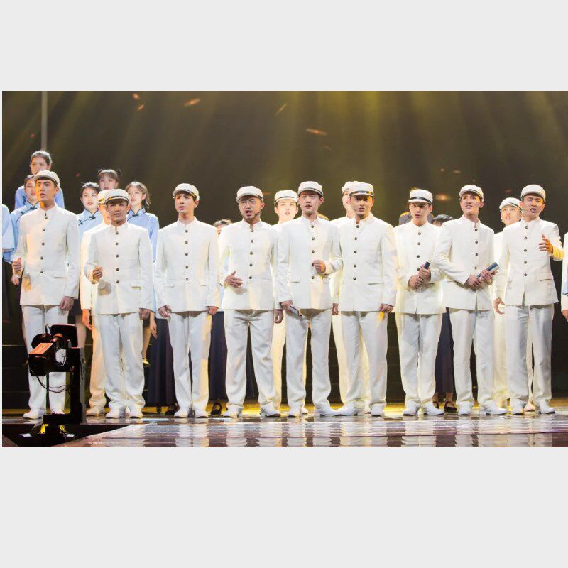 中山装男白色民国学生装五四青年女装民国风朗诵毕业歌合唱演出服