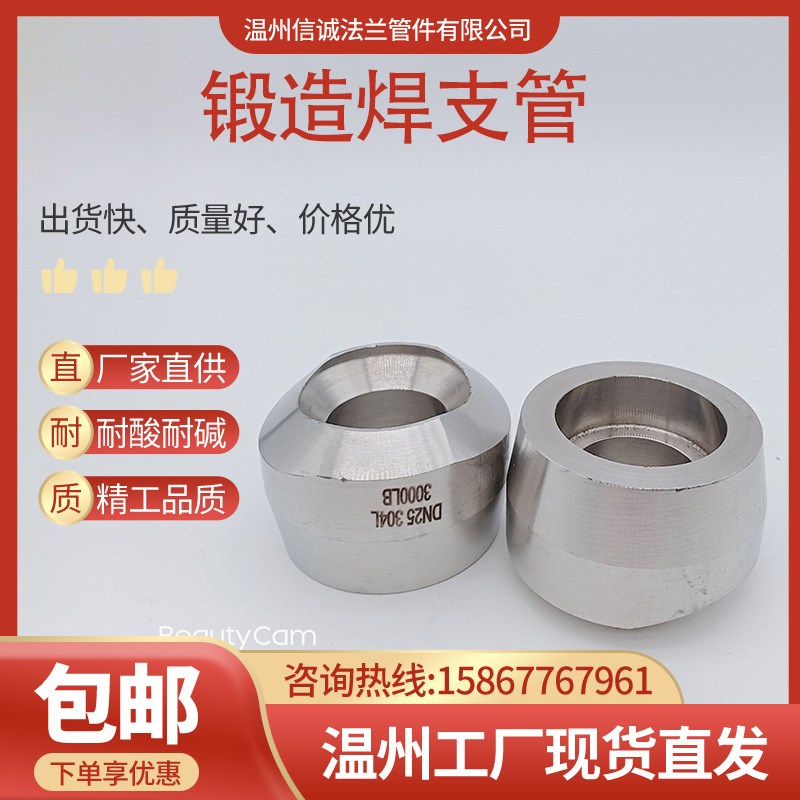 不锈钢高压螺纹管座耐腐蚀耐高压对E焊锻制支管台螺纹支管座304