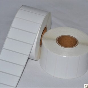 纸不干胶标签白色条码 铜版 贴纸60 R50