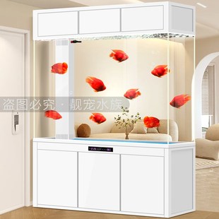 鱼缸隔断屏风客厅落地入户玄关生态免换水底滤大型玻璃水族箱定制