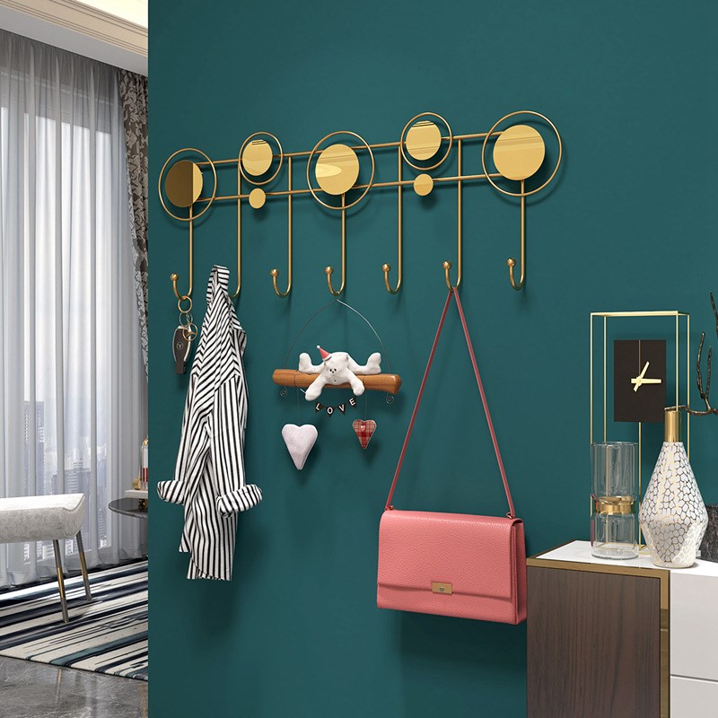 装饰北欧挂衣架壁挂墙上轻奢挂钩 进门玄关收纳置物架金属衣帽钩