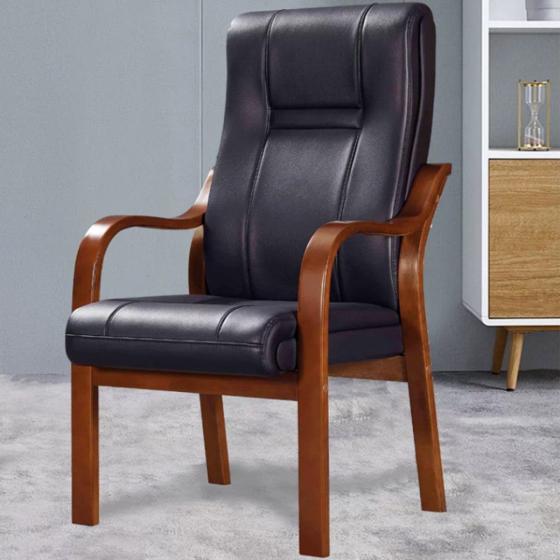 实木办公椅油漆靠背扶手椅办公室桌前会客椅会议培训接待椅电脑椅