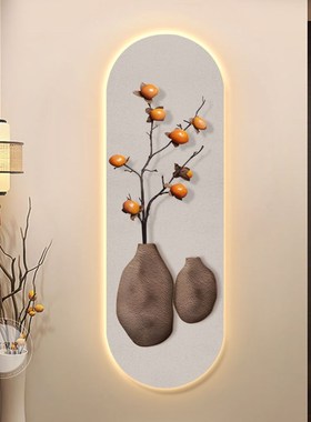 入户玄关装饰画iled氛围感灯画立体砂岩肌理画高级感走廊过道挂画