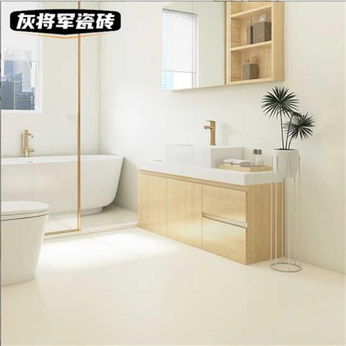 柔光砖800gx800客厅瓷x砖侘寂风防滑素色微水泥地板砖奶油色地砖