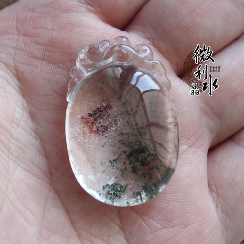 一物一图 彩幽灵吊坠 招财貔貅 全净体很透 绿幽灵貔貅挂件