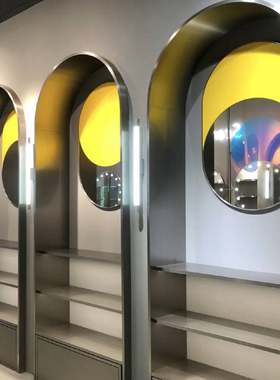 不锈钢极窄垭口哑光金属p门框包边窗套弧形圆悬吊式天花板边框入