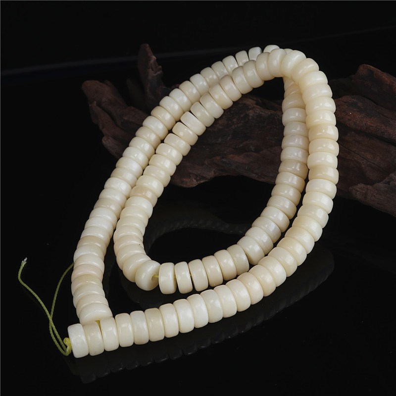 保真天然驼骨隔片文玩佛珠手串项链油润108足数驼骨文玩