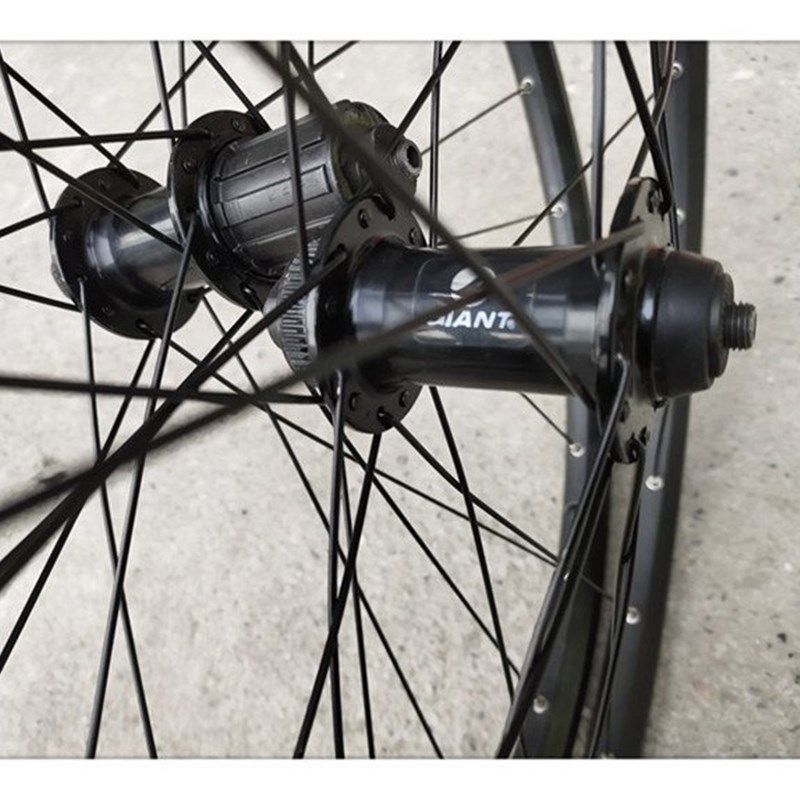 供26寸山地车h中锁碟刹轮组花鼓24孔前后轮铆钉车圈不锈钢条铜帽