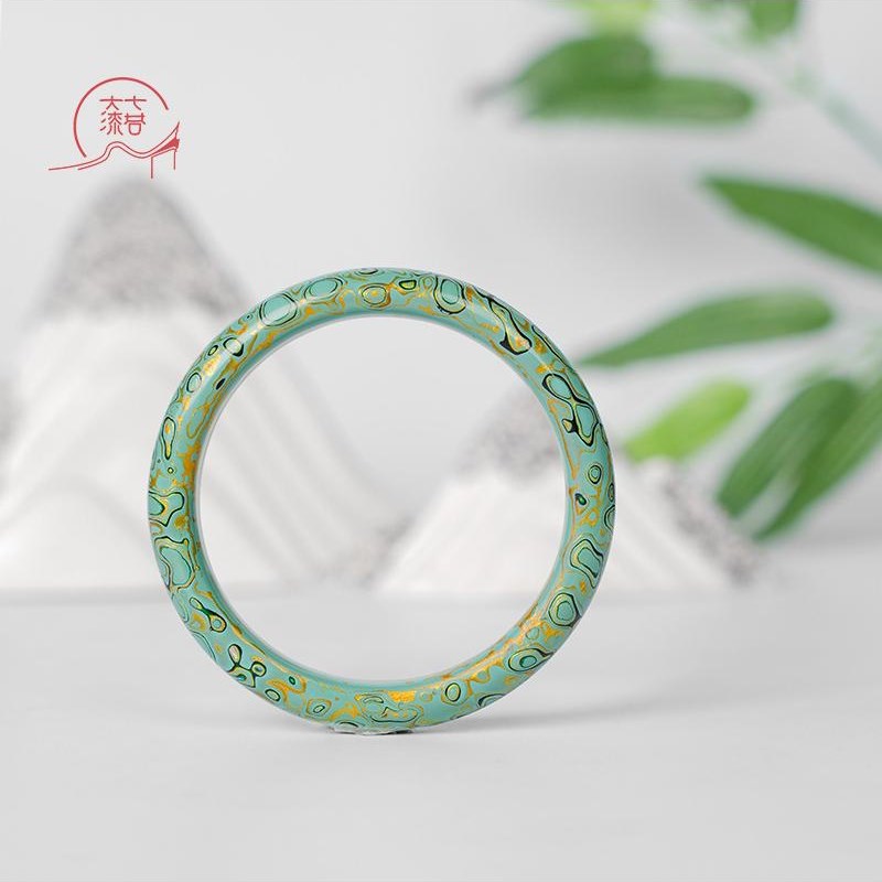 七大漆手镯首饰漆器天然漆艺巷女士纯手工非遗民木族风螺钿犀皮胎