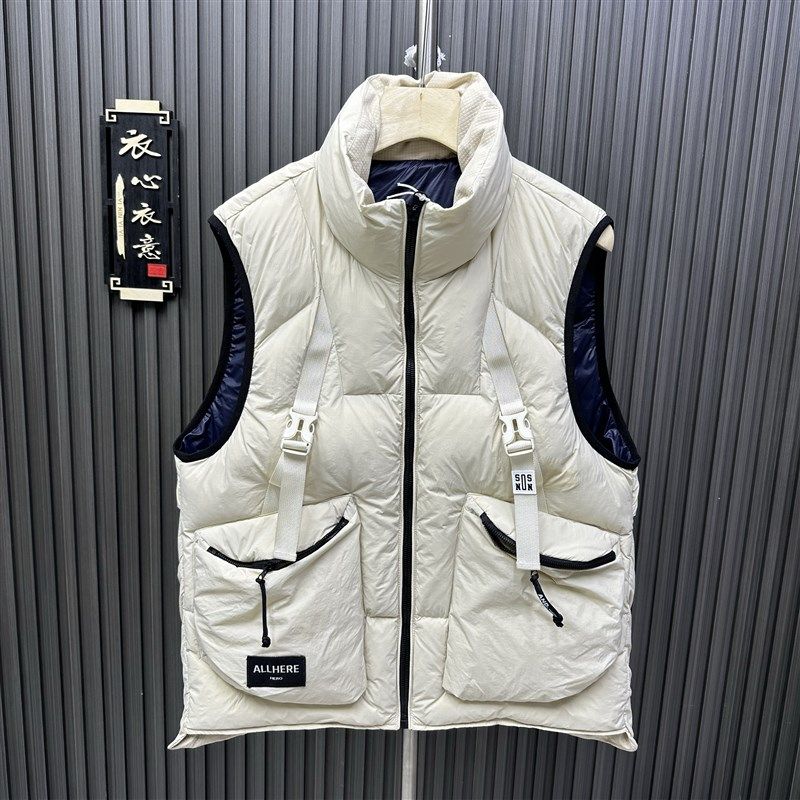 2024美式户外羽绒马甲男秋冬新款时尚工装大口袋加厚保暖宽松背心,男装,羽绒马甲,淘宝优惠券,粉丝福利购,淘宝优惠卷