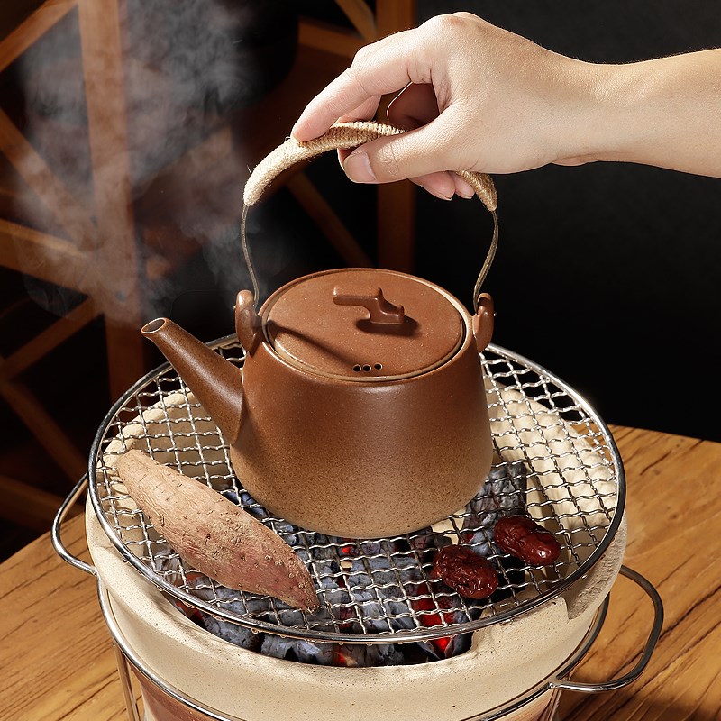 围炉煮茶烤火炉套装户外炭火炉打边炉F炭炉火锅炉老式烧烤炉陶泥