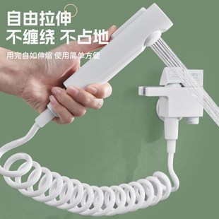 枪灰黄铜钢琴按键马桶伴侣一进两出角阀卫生间增压喷枪套装 妇洗器