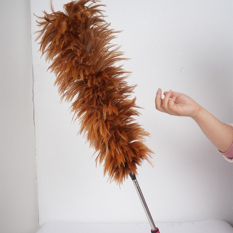 伸缩杆颈毛鸡毛掸子除尘掸清洁家用鸡毛掸子 桌面除尘掸经济实用