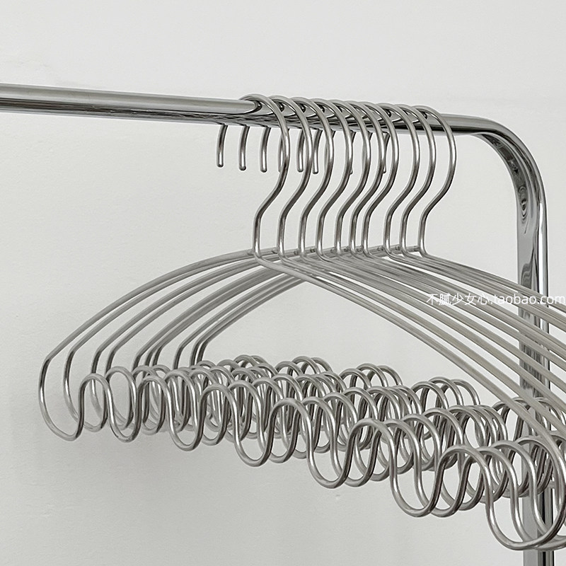 不腻少女心 多功能无痕金属衣A架衣撑家用防滑波浪衣挂晾衣架
