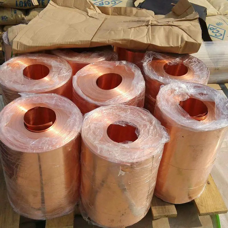 T2无氧软态紫铜带0.1*400精准分条3U型V型压槽铜止水单光紫铜箔