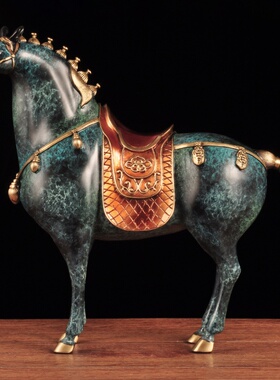 马到成功招财铜马彩铜将军t马摆件生肖马家居客厅玄关办公室装饰
