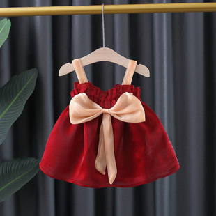 韩系女童连衣裙夏季儿童小女孩吊带暮云I纱公主裙子洋气女宝宝夏