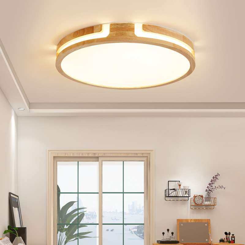 喜尚嘉喜日式客厅吸顶灯长方形实木灯北欧原木房间主卧室木质灯具