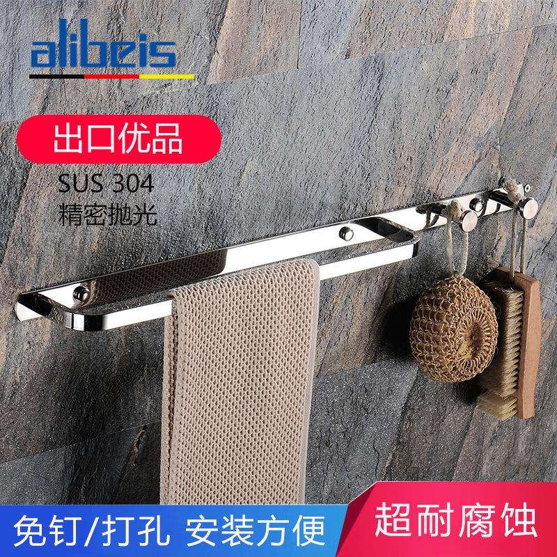 SUS304不锈钢酒店挂衣钩活动衣钩浴室排钩挂钩衣帽钩毛巾架