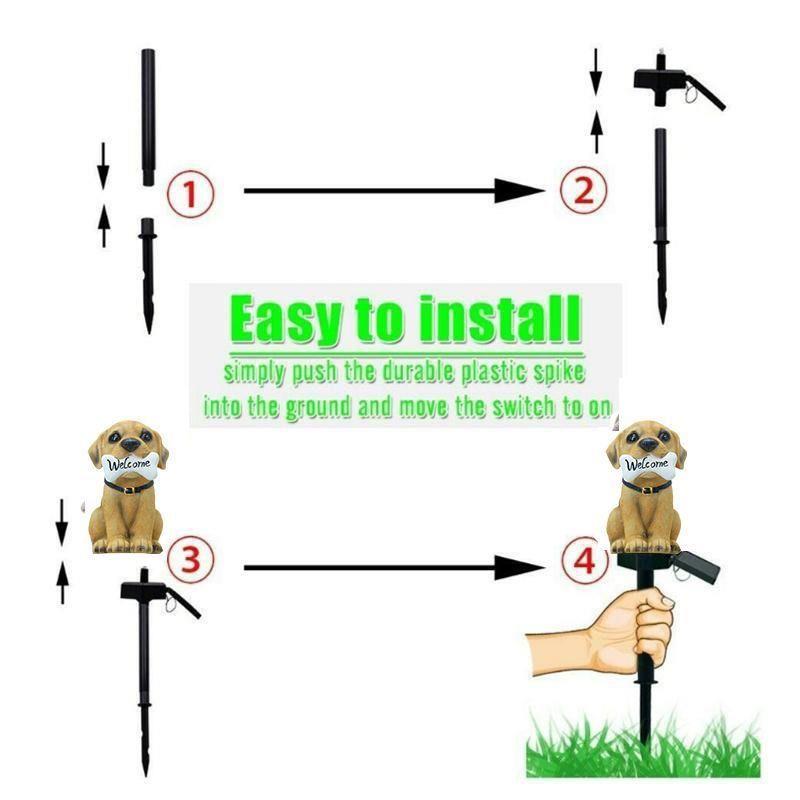 太阳能新品卡通啃骨头小狗狗灯庭院户外花园装饰景观灯地插草坪灯