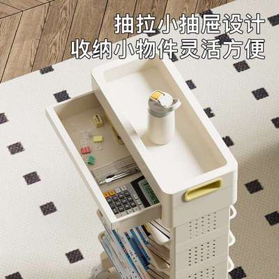 可移动桌边书架家用学生书桌侧边学习用品置物架儿童绘本收纳架子