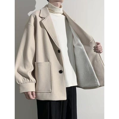 秋冬季男士高级感短款毛呢大衣