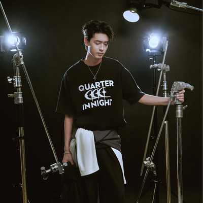 2025夏季新款星月重叠短袖T恤