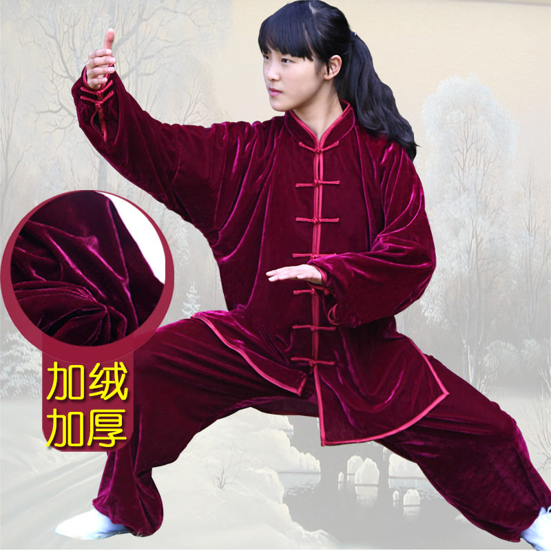 小和山太极服女金丝绒春秋男服装