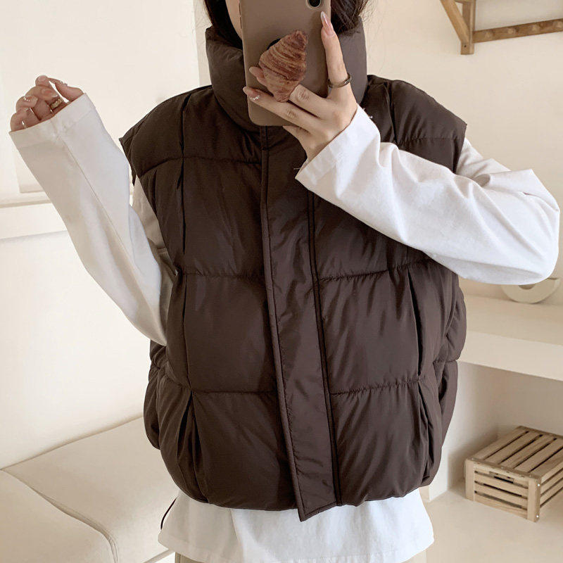 实拍马甲女秋冬新款韩版宽松百搭羽绒棉马夹背心坎肩外穿短款外套