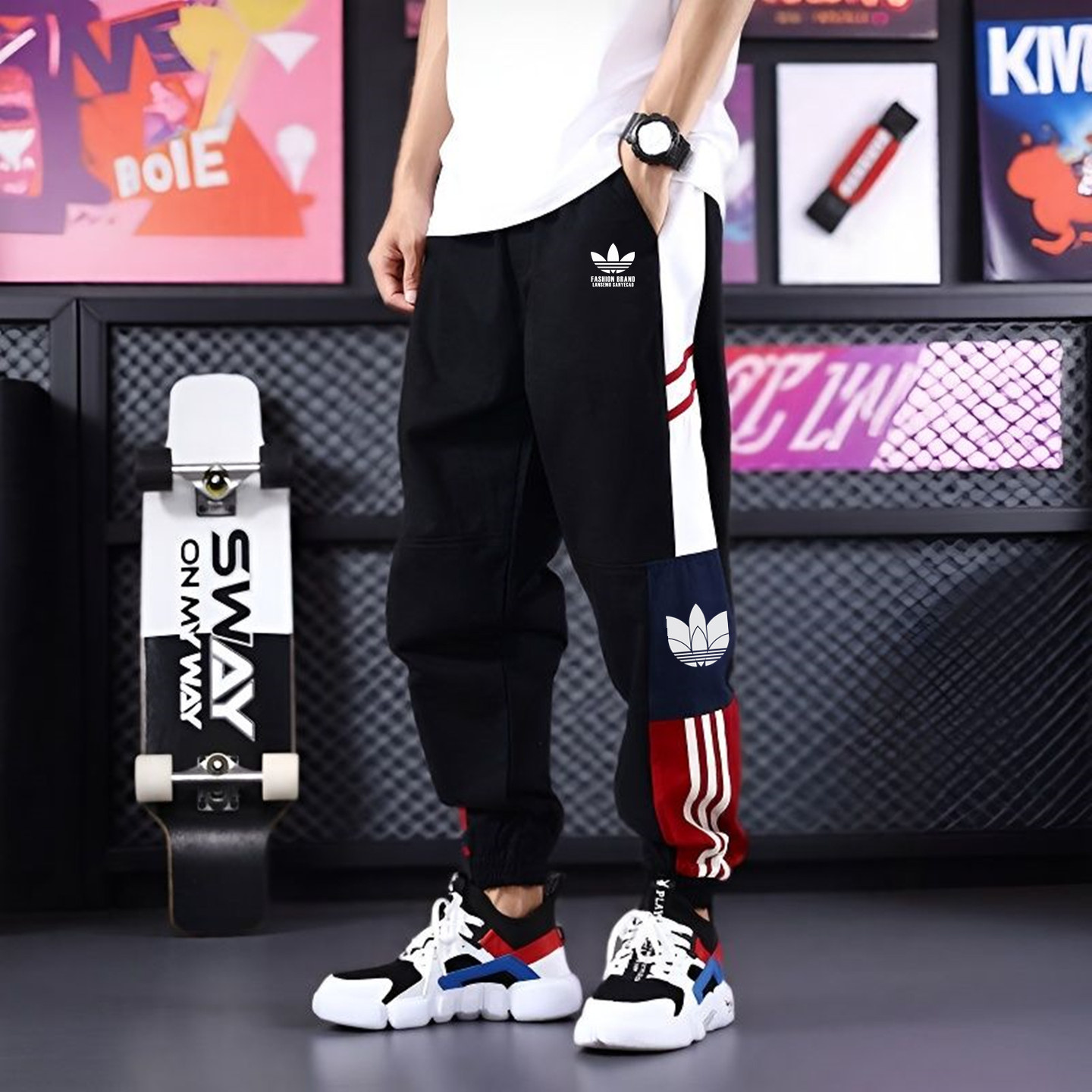 奥特莱斯2026春秋季纯棉运动裤子男士束脚工装裤休闲裤卫裤女长裤