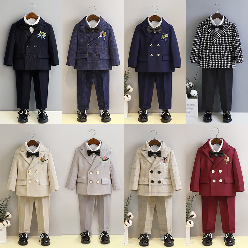 儿童礼服男童秋冬小孩西装套装休闲帅气宝宝生日花童X礼服新款演