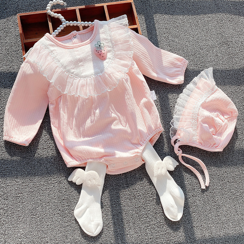 婴儿包屁哈衣春装新生儿衣服公y主超萌套装女宝宝春秋百天周岁礼